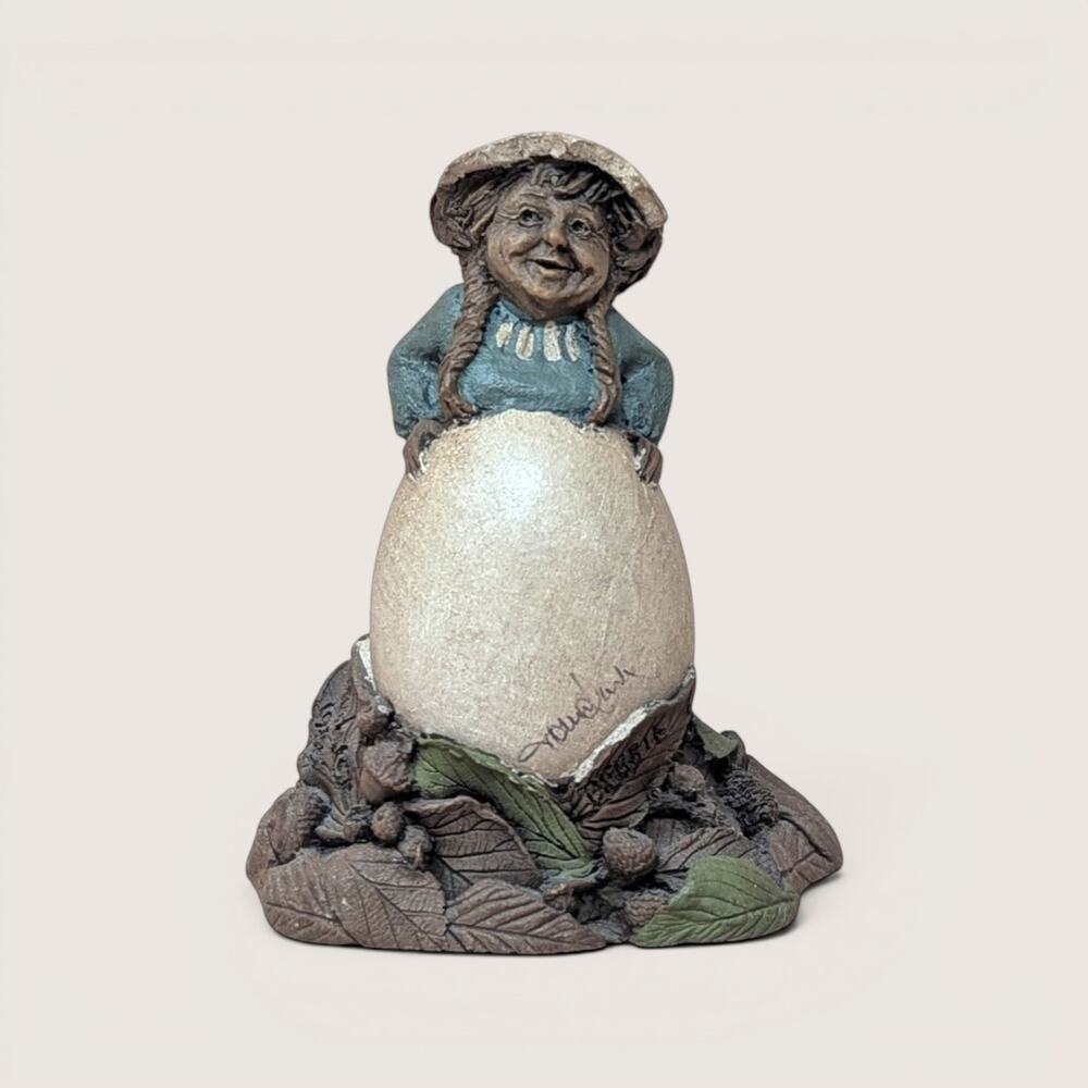 Signed 1985 Tom Clark "Debbie" Figurine: Gnome with Egg